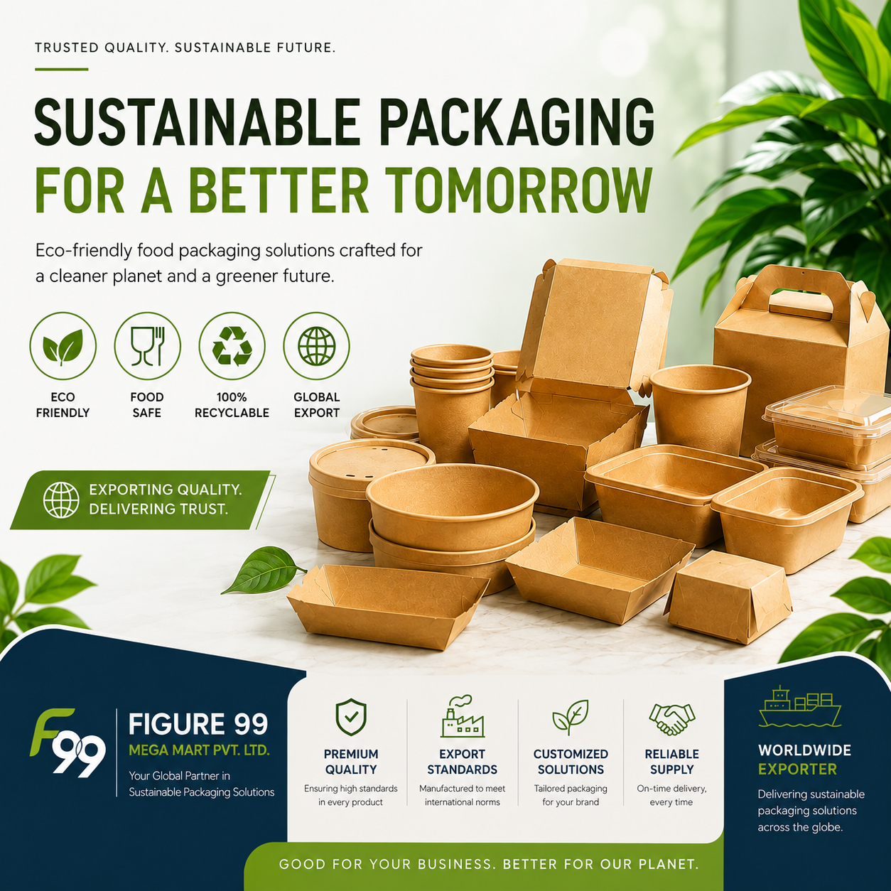 Kraft paper takeaway food containers and boxes