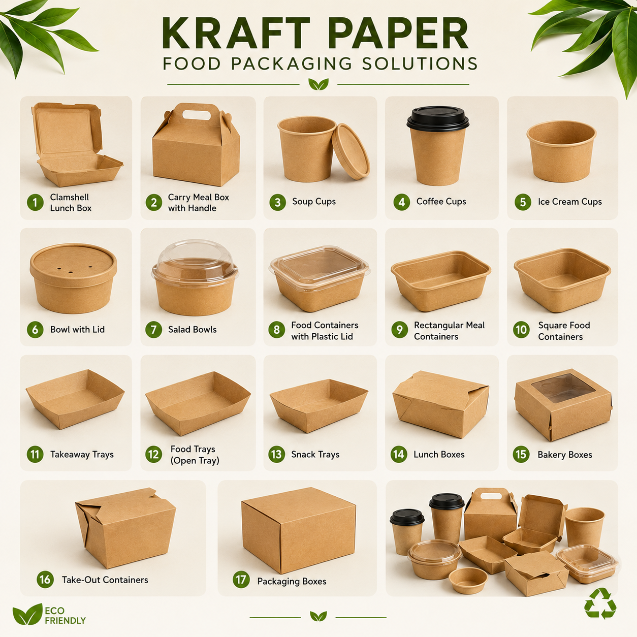 Kraft paper boat trays in multiple sizes