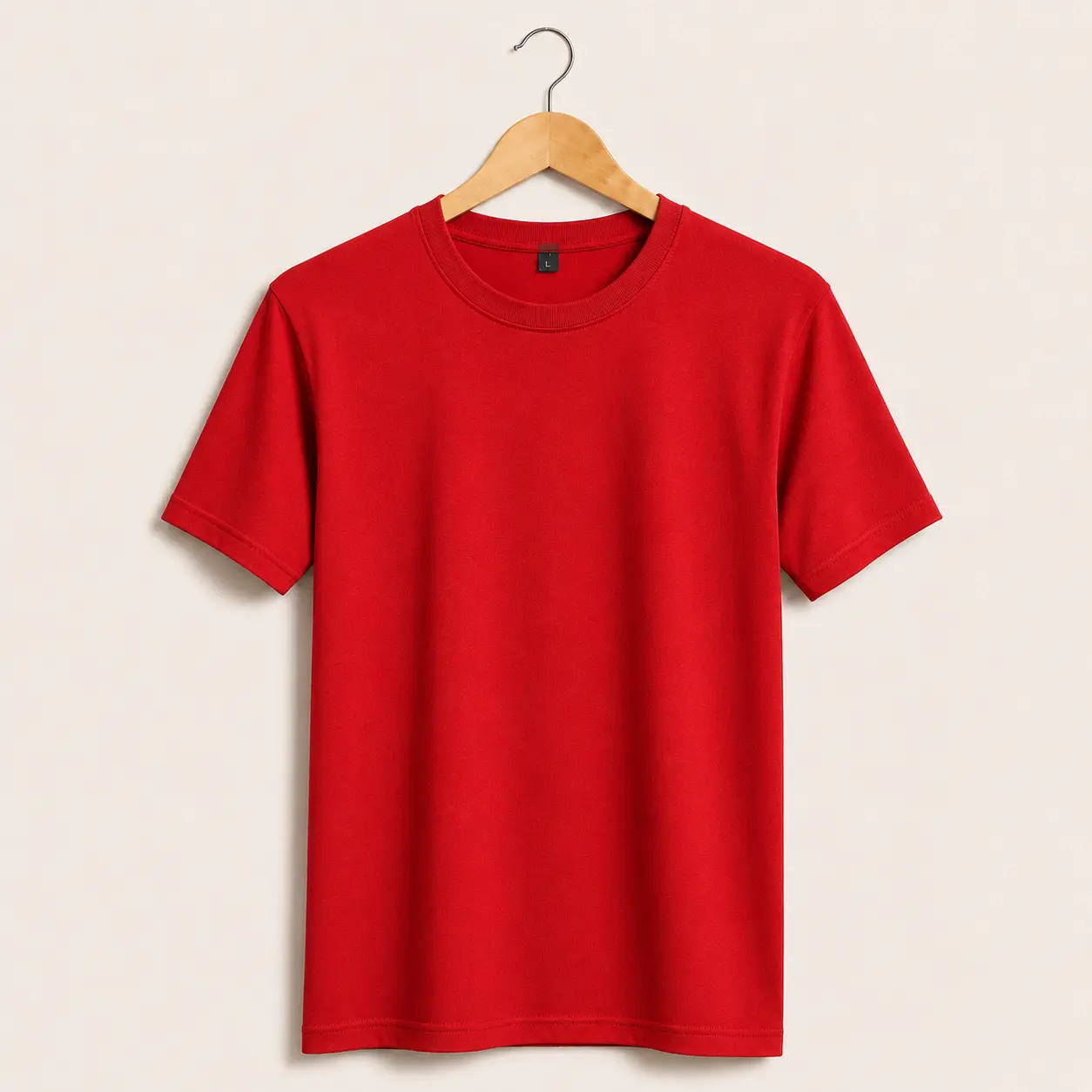 Red round neck T-shirt