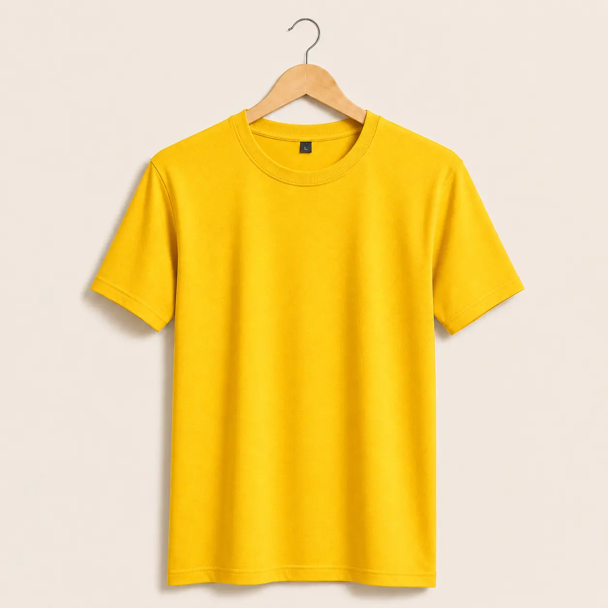 Yellow round neck T-shirt